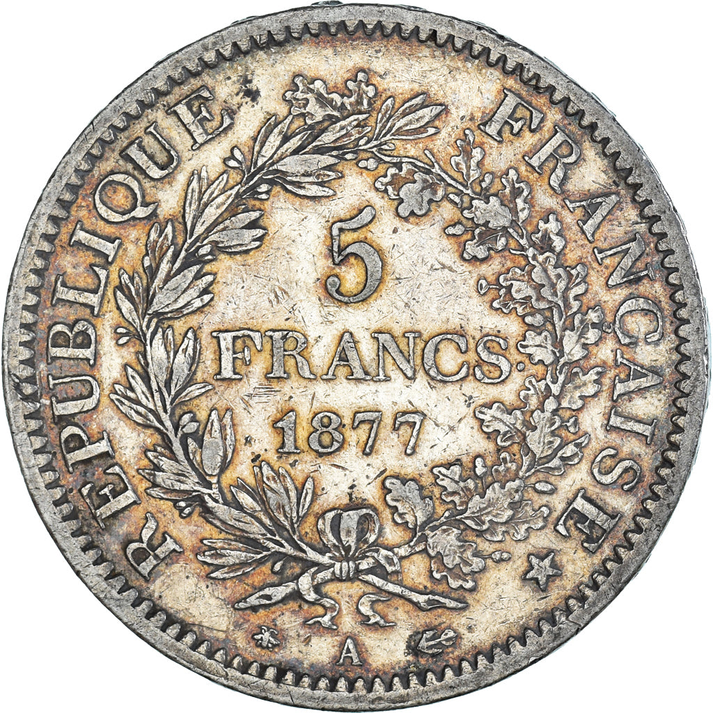 Coin, France, Hercule, 5 Francs, 1877, Paris, VF(30-35), Silver, KM:820.1