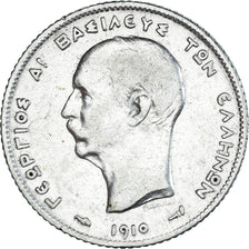 Monnaie, Grèce, George I, Drachma, 1910, TB+, Argent, KM:60