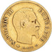 Moneda, Francia, Napoleon III, 10 Francs, 1856, Paris, BC+, Oro, KM:784.3