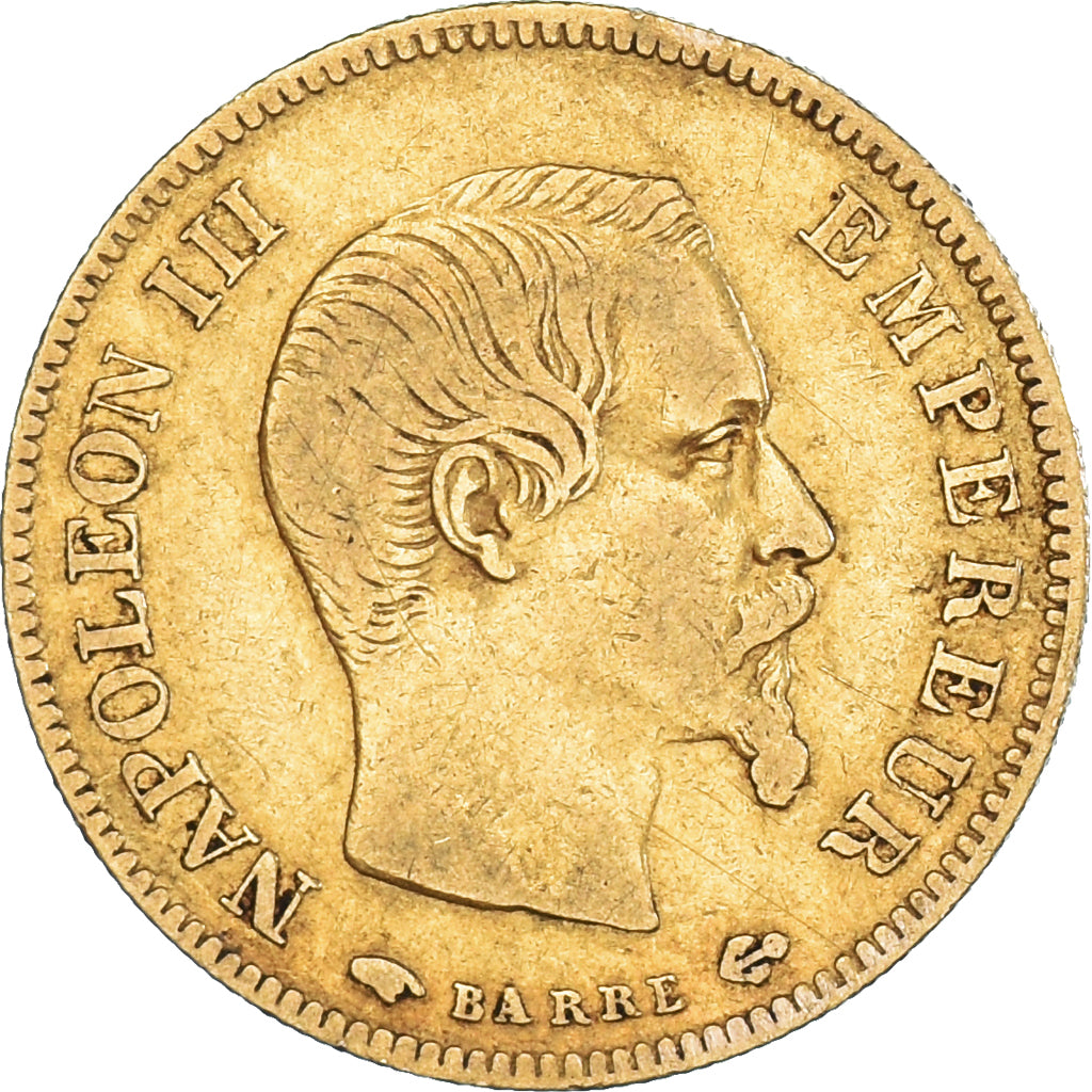 Moneta, Francja, Napoleon III, 10 Francs, 1856, Paris, VF(30-35), Złoto