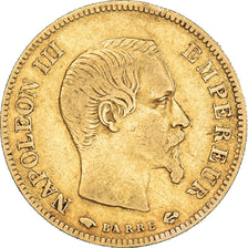 Moneta, Francja, Napoleon III, 10 Francs, 1856, Paris, VF(30-35), Złoto