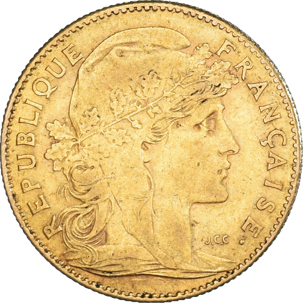 Moneta, Francja, Marianne, 10 Francs, 1910, Paris, EF(40-45), Złoto, KM:846