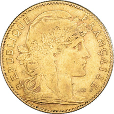 Moneta, Francja, Marianne, 10 Francs, 1910, Paris, EF(40-45), Złoto, KM:846