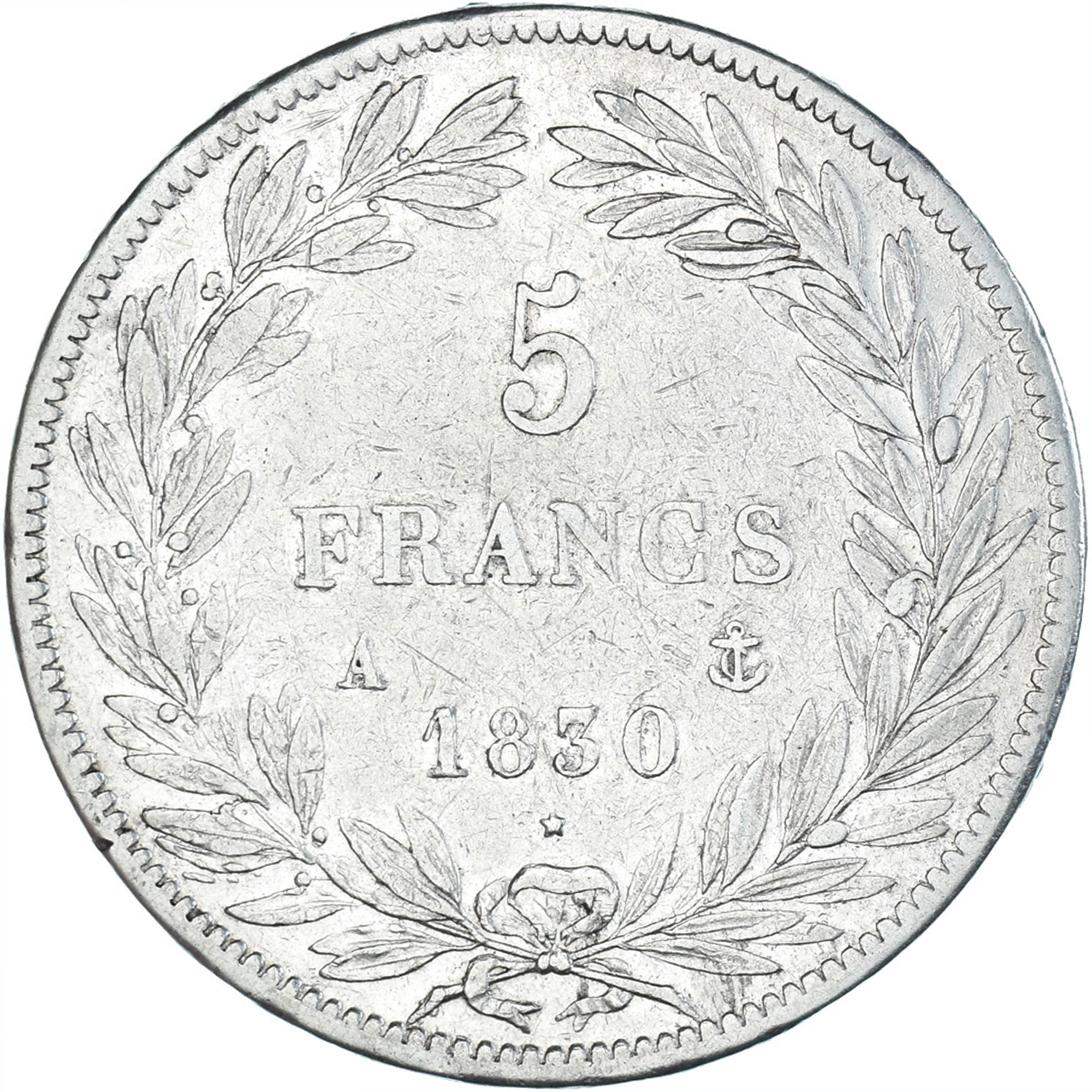 Coin, France, Louis-Philippe, 5 Francs, 1830, Paris, EF(40-45), Silver, KM:736.1