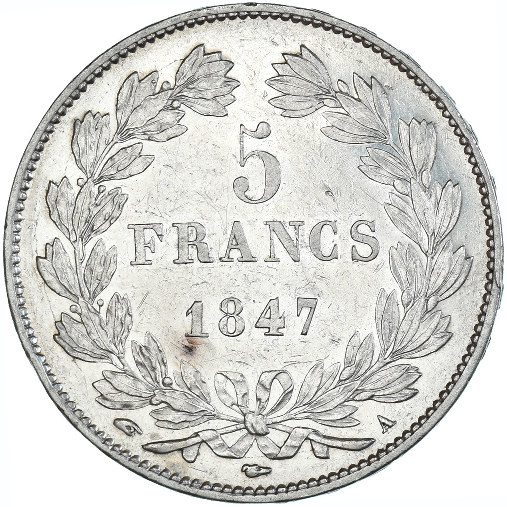 Coin, France, Louis-Philippe, 5 Francs, 1847, Paris, AU(50-53), Silver