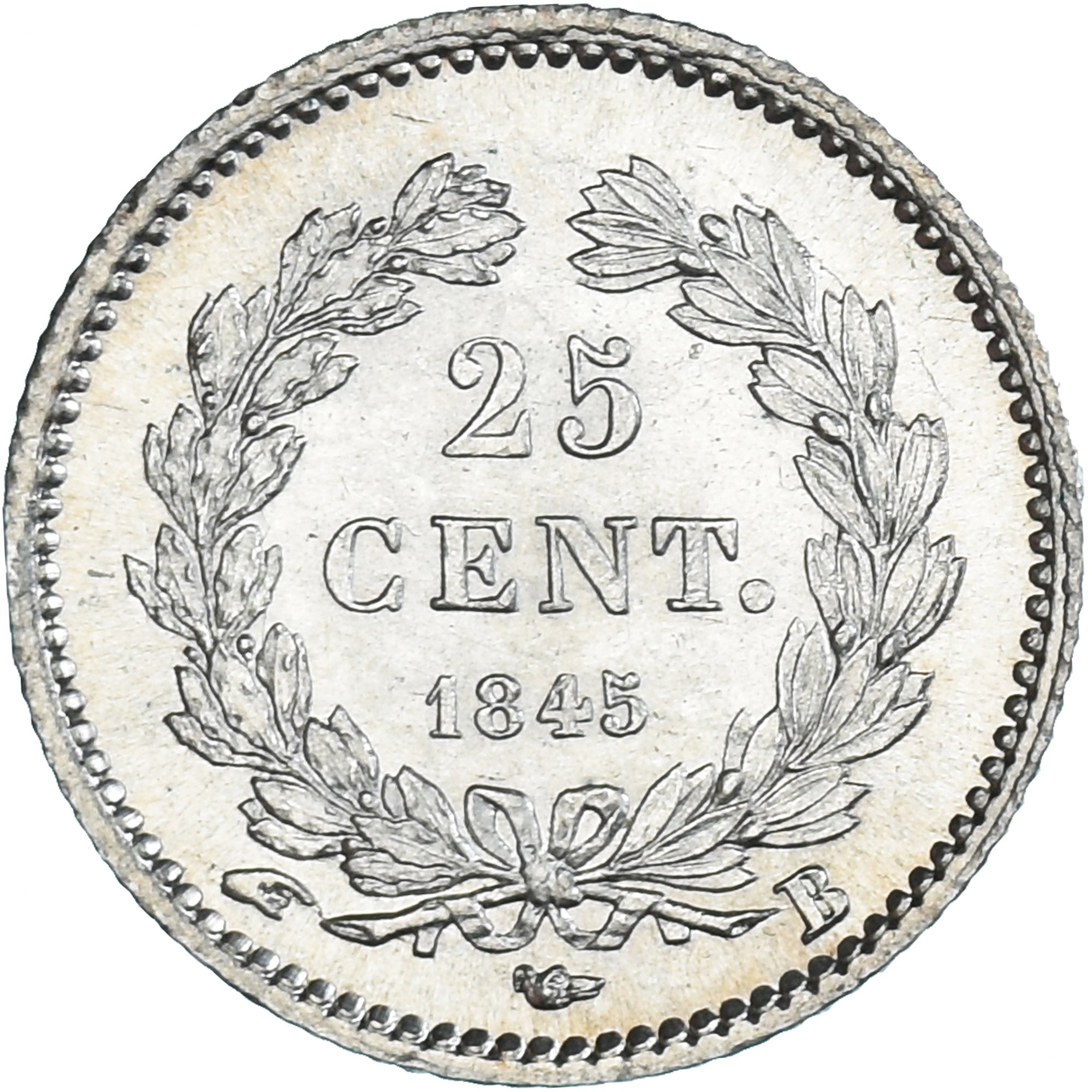 Moneta, Francja, Louis-Philippe, 25 Centimes, 1845, Rouen, MS(64), Srebro