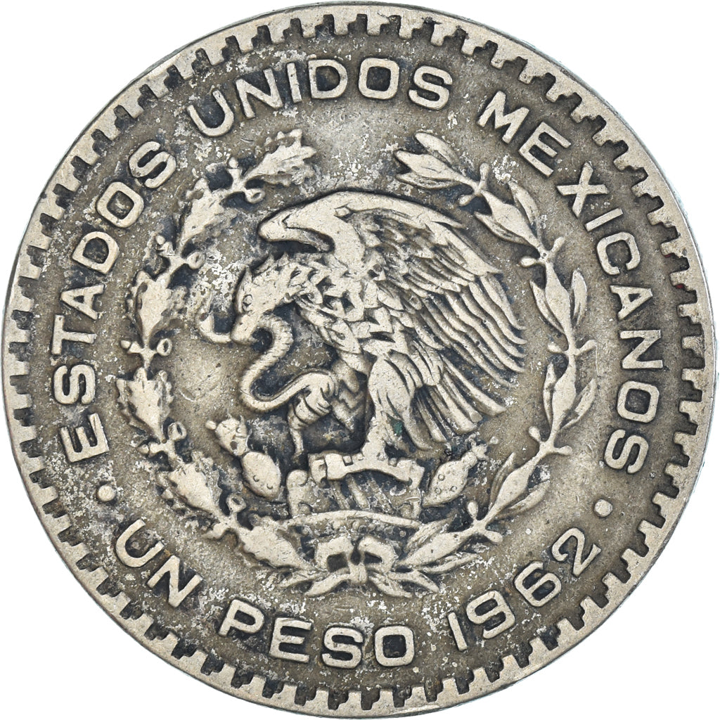 Coin, Mexico, Peso, 1962, Mexico City, AU(50-53), Silver, KM:459