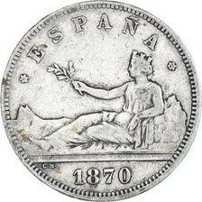 Coin, Spain, Provisional Government, 2 Pesetas, 1870, Madrid, VF(30-35), Silver