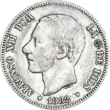 Coin, Spain, Alfonso XII, 2 Pesetas, 1882, Madrid, EF(40-45), Silver, KM:678.2