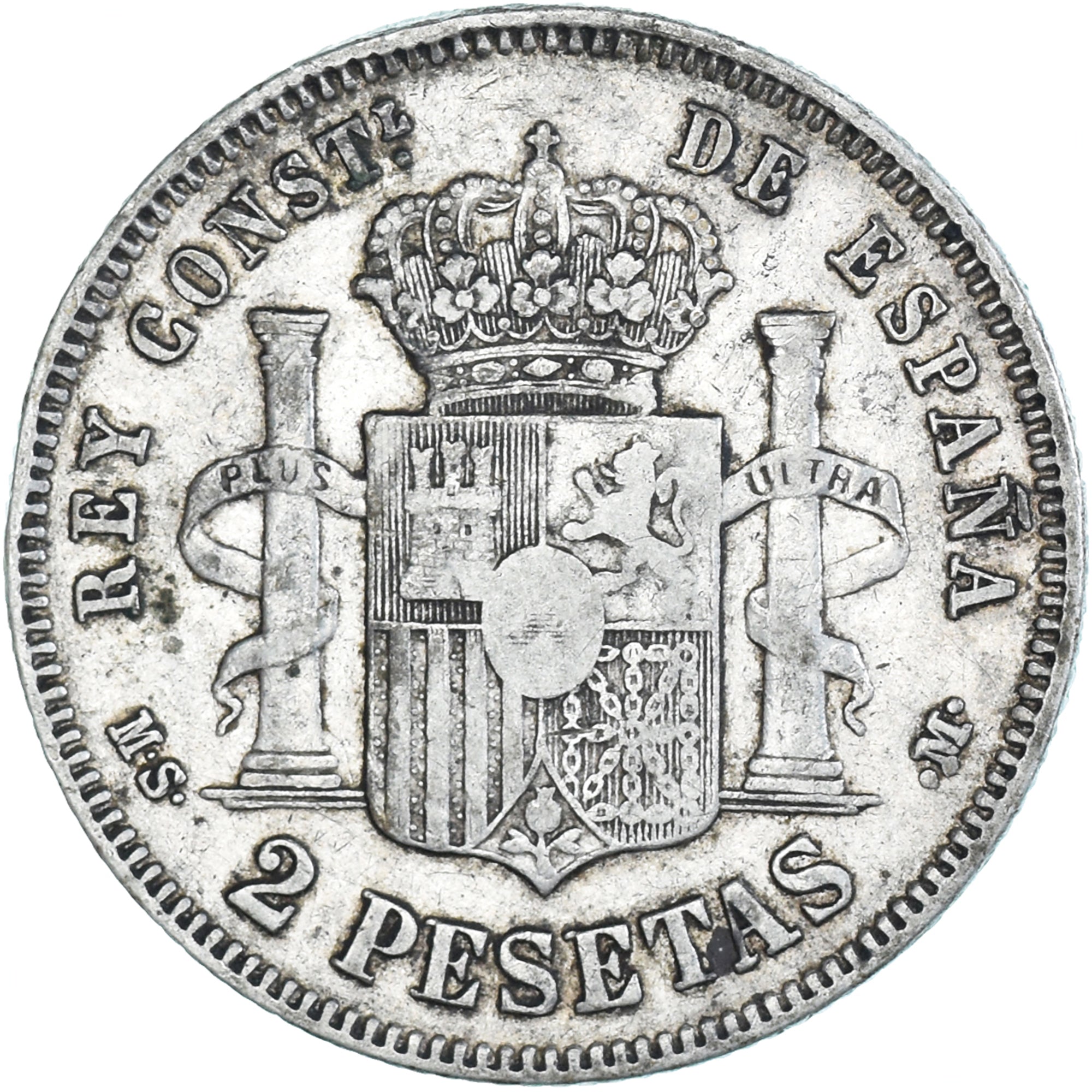 Coin, Spain, Alfonso XII, 2 Pesetas, 1882, Madrid, EF(40-45), Silver, KM:678.2