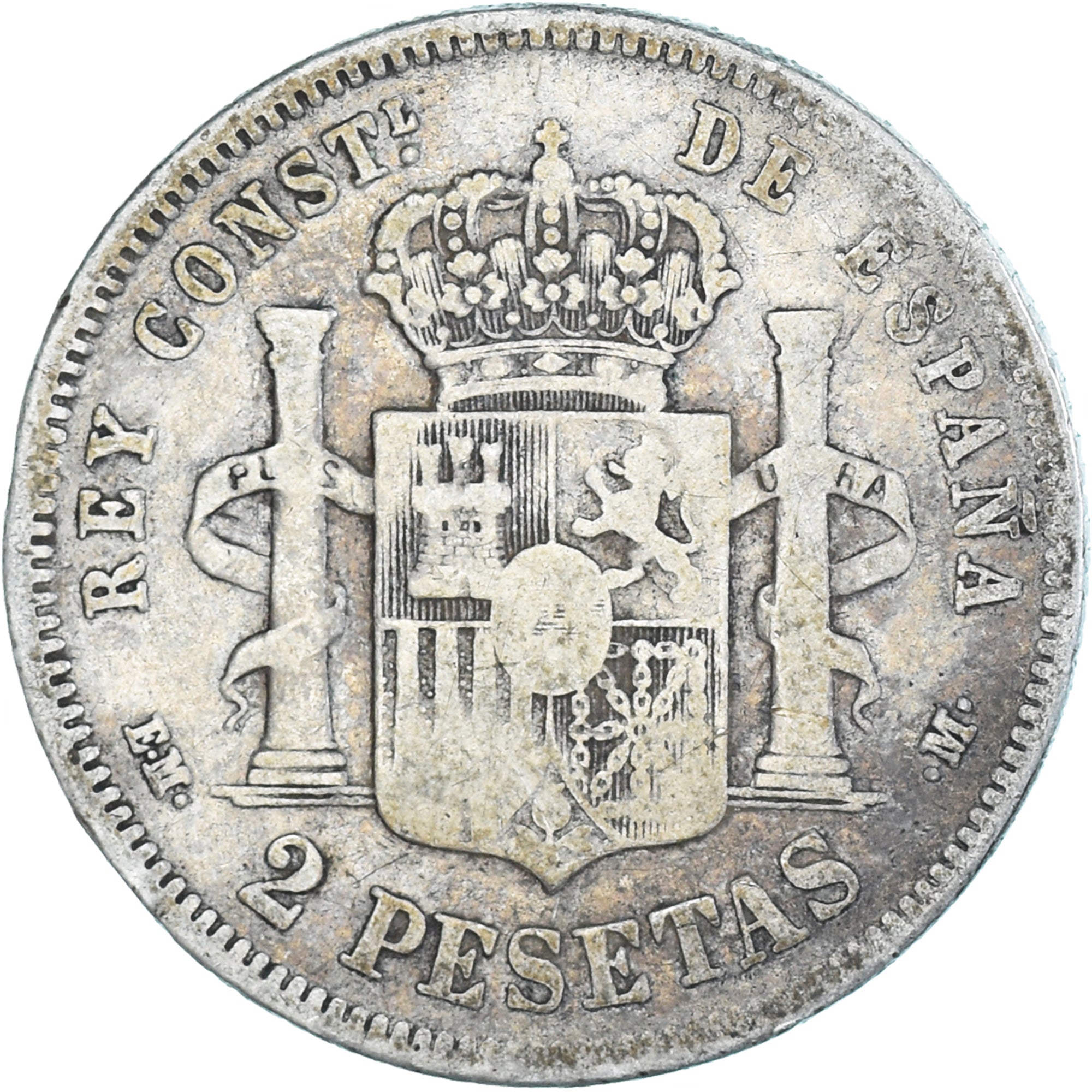 Coin, Spain, Alfonso XII, 2 Pesetas, 1879, Madrid, VF(20-25), Silver, KM:678.1