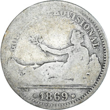Coin, Spain, Provisional Government, Peseta, 1869, Madrid, VG(8-10), Silver