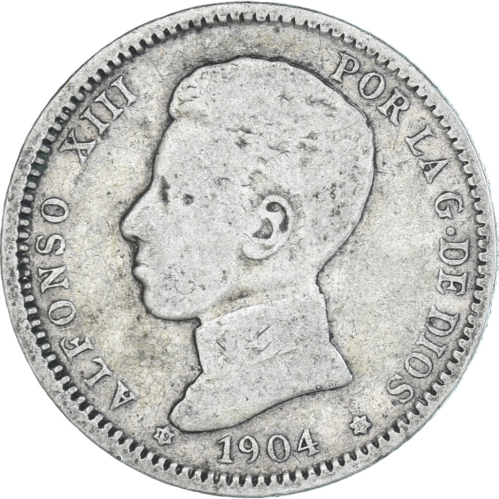 Coin, Spain, Alfonso XIII, Peseta, 1904, Madrid, VF(30-35), Silver, KM:721