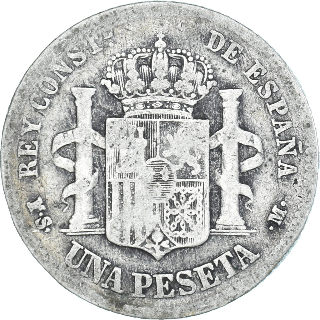 Munten, Spanje, Alfonso XII, Peseta, 1885, Madrid, FR, Zilver, KM:686