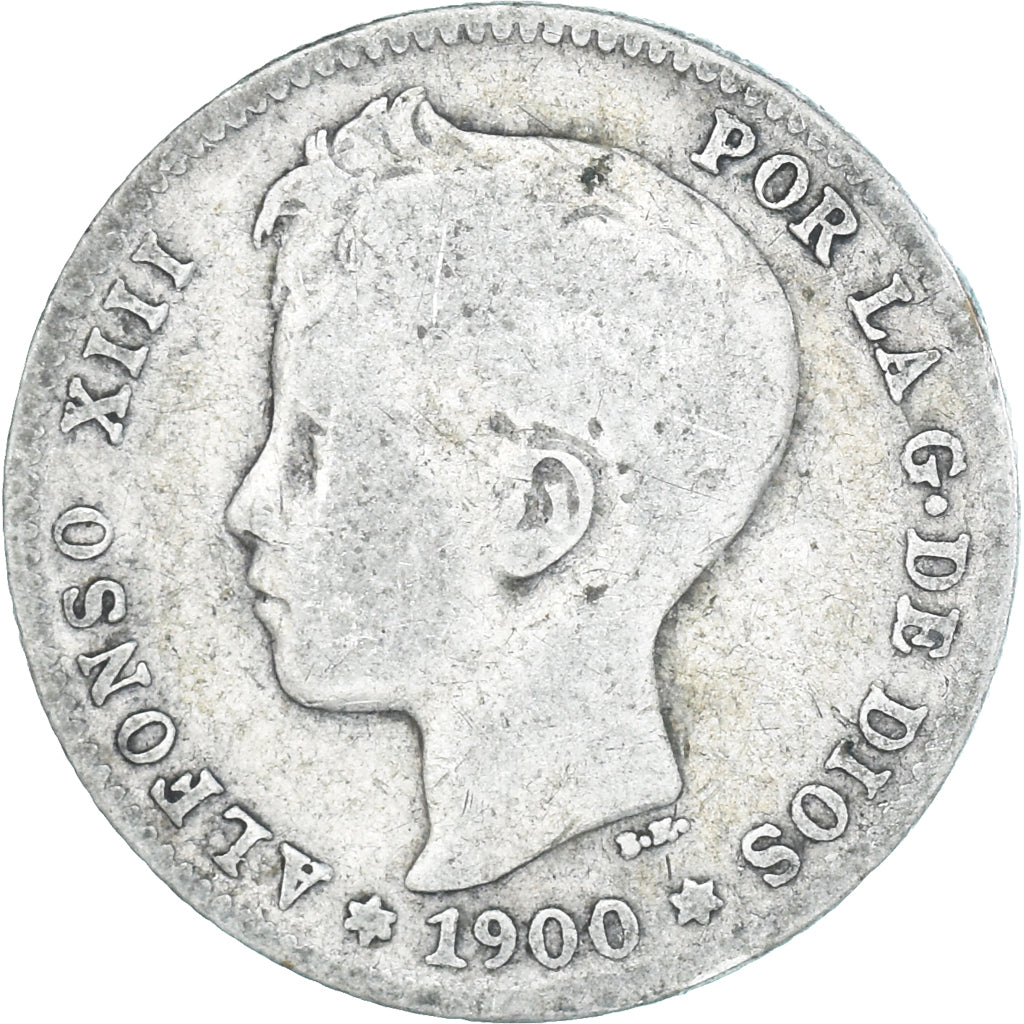 Coin, Spain, Alfonso XIII, Peseta, 1900, Madrid, VF(20-25), Silver, KM:706