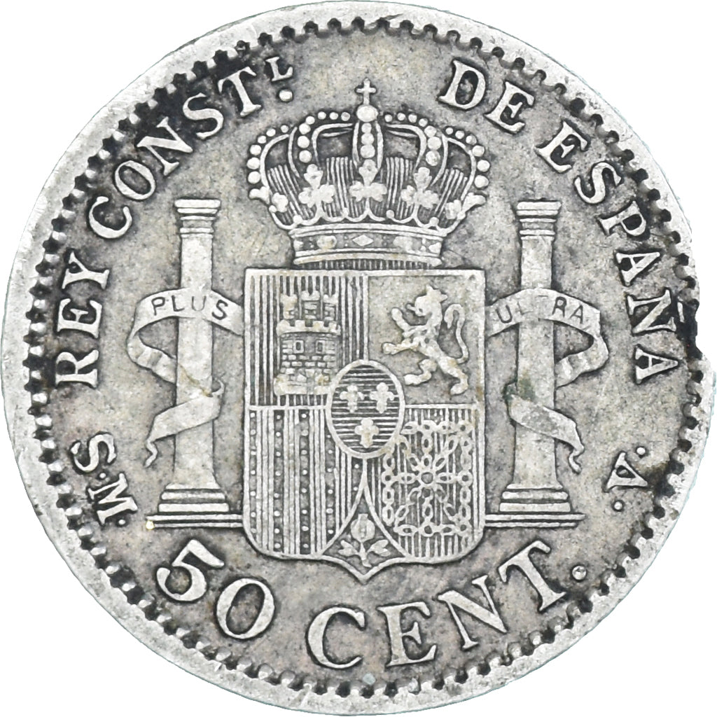 Coin, Spain, Alfonso XIII, 50 Centimos, 1904 (10), EF(40-45), Silver, KM:723