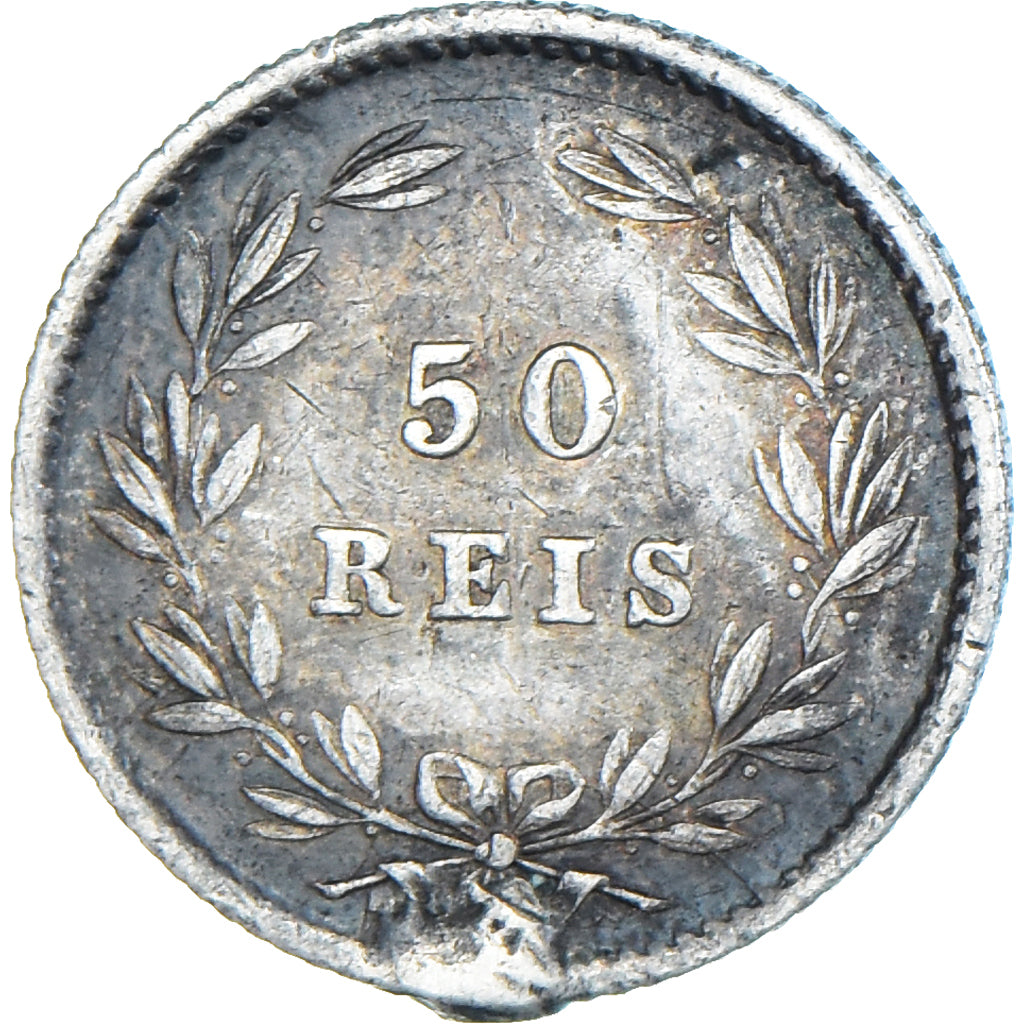Coin, Portugal, Luiz I, 50 Reis, 1874, EF(40-45), Silver, KM:506.2