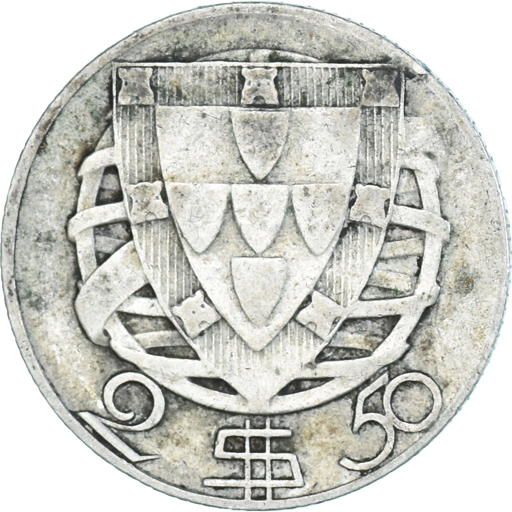 Coin, Portugal, 2-1/2 Escudos, 1946, EF(40-45), Silver, KM:580