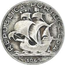 Coin, Portugal, 2-1/2 Escudos, 1943, VF(30-35), Silver, KM:580