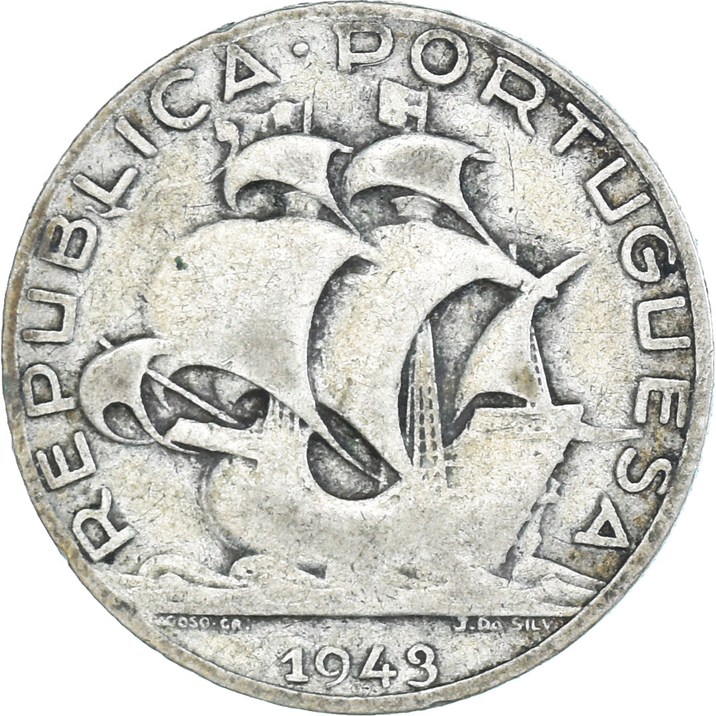 Coin, Portugal, 2-1/2 Escudos, 1943, VF(20-25), Silver, KM:580