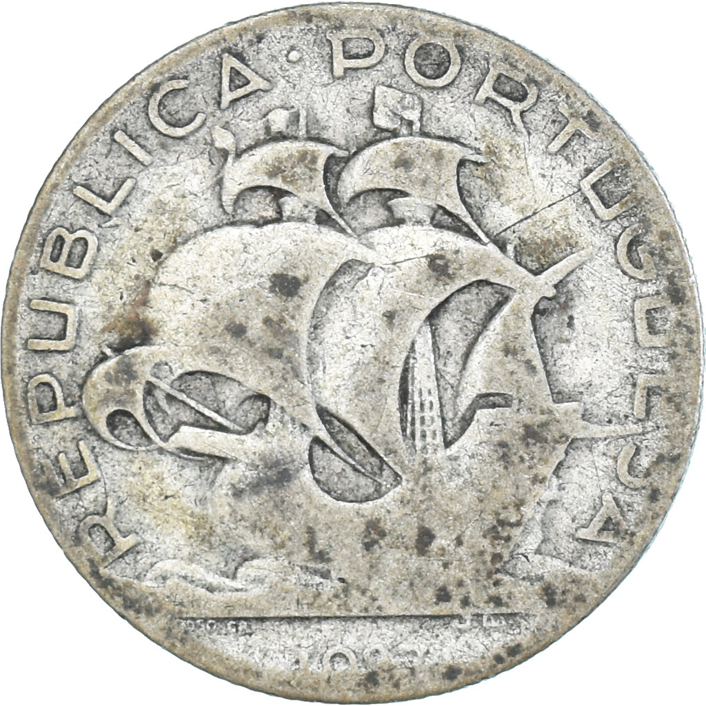Coin, Portugal, 2-1/2 Escudos, 1937, VG(8-10), Silver