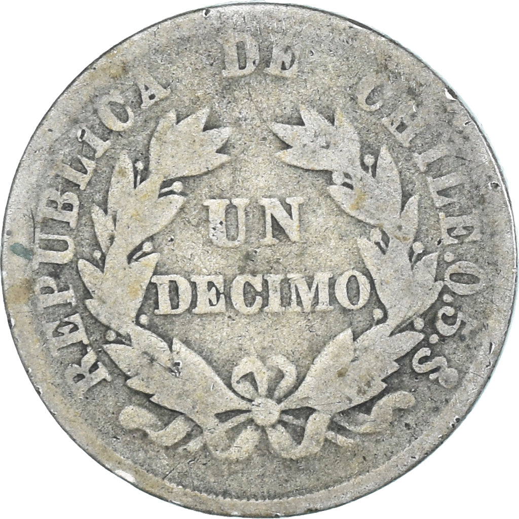 Coin, Chile, Decimo, 1892, Santiago, VF(20-25), Silver, KM:136.3