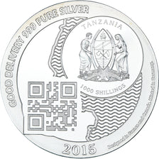 Coin, Tanzania, Zanzibar, 1000 Shillings, 1 Vera Silver Oz, 2015, MS(65-70)