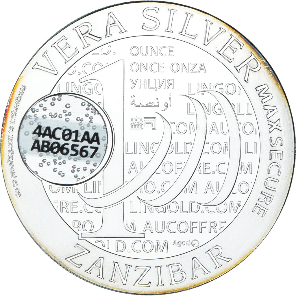 Coin, Tanzania, Zanzibar, 1000 Shillings, 1 Vera Silver Oz, 2015, MS(65-70)