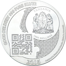 Coin, Tanzania, Zanzibar, 1000 Shillings, 1 Vera Silver Oz, 2015, MS(65-70)
