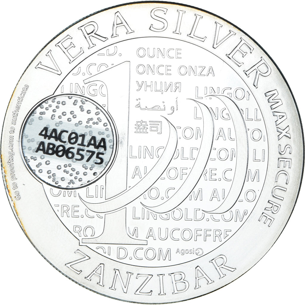 Coin, Tanzania, Zanzibar, 1000 Shillings, 1 Vera Silver Oz, 2015, MS(65-70)