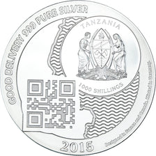 Coin, Tanzania, Zanzibar, 1000 Shillings, 1 Vera Silver Oz, 2015, MS(65-70)
