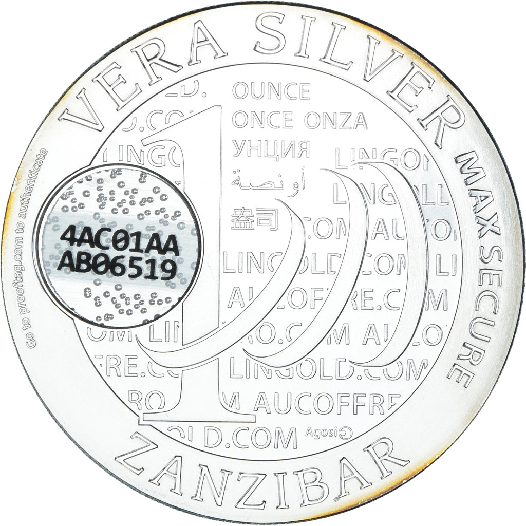 Coin, Tanzania, Zanzibar, 1000 Shillings, 1 Vera Silver Oz, 2015, MS(65-70)