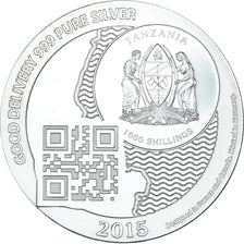 Monnaie, Tanzanie, Zanzibar, 1000 Shillings, 1 Vera Silver Oz, 2015, FDC, Argent