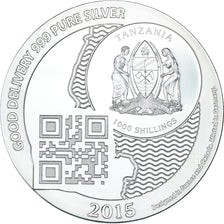 Moneda, Tanzania, Zanzibar, 1000 Shillings, 1 Vera Silver Oz, 2015, FDC, Plata