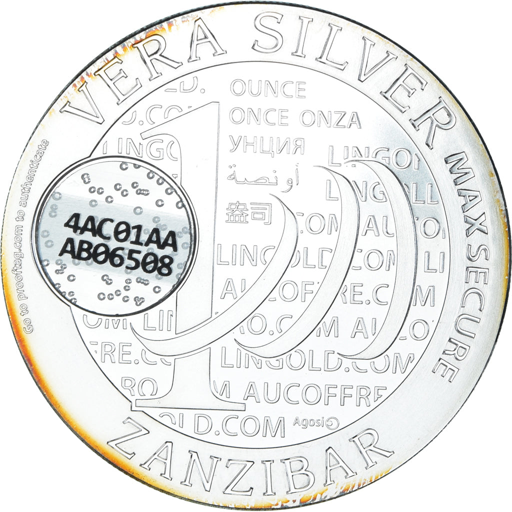 Moneda, Tanzania, Zanzibar, 1000 Shillings, 1 Vera Silver Oz, 2015, FDC, Plata