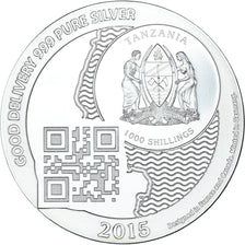 Coin, Tanzania, Zanzibar, 1000 Shillings, 1 Vera Silver Oz, 2015, MS(65-70)