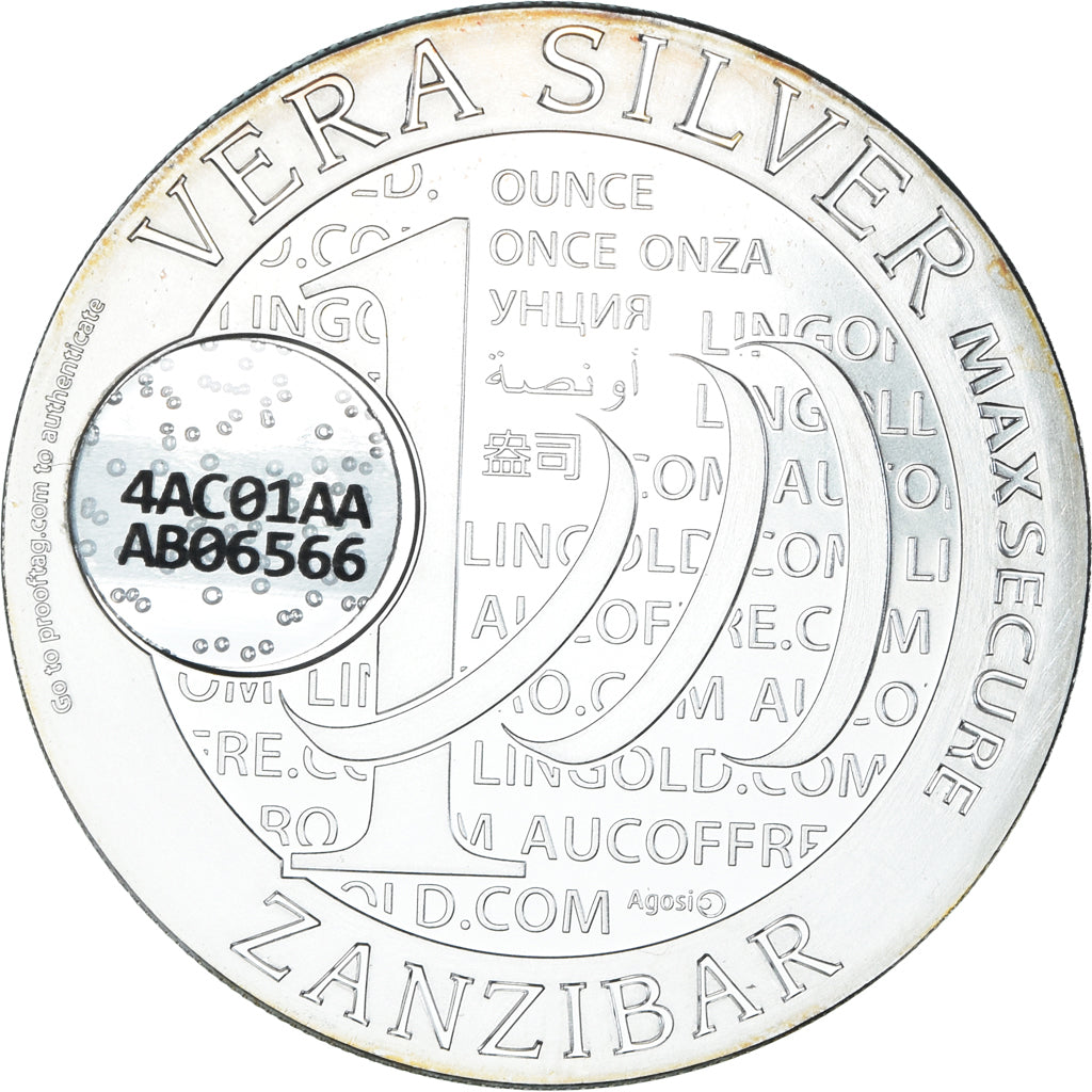 Coin, Tanzania, Zanzibar, 1000 Shillings, 1 Vera Silver Oz, 2015, MS(65-70)