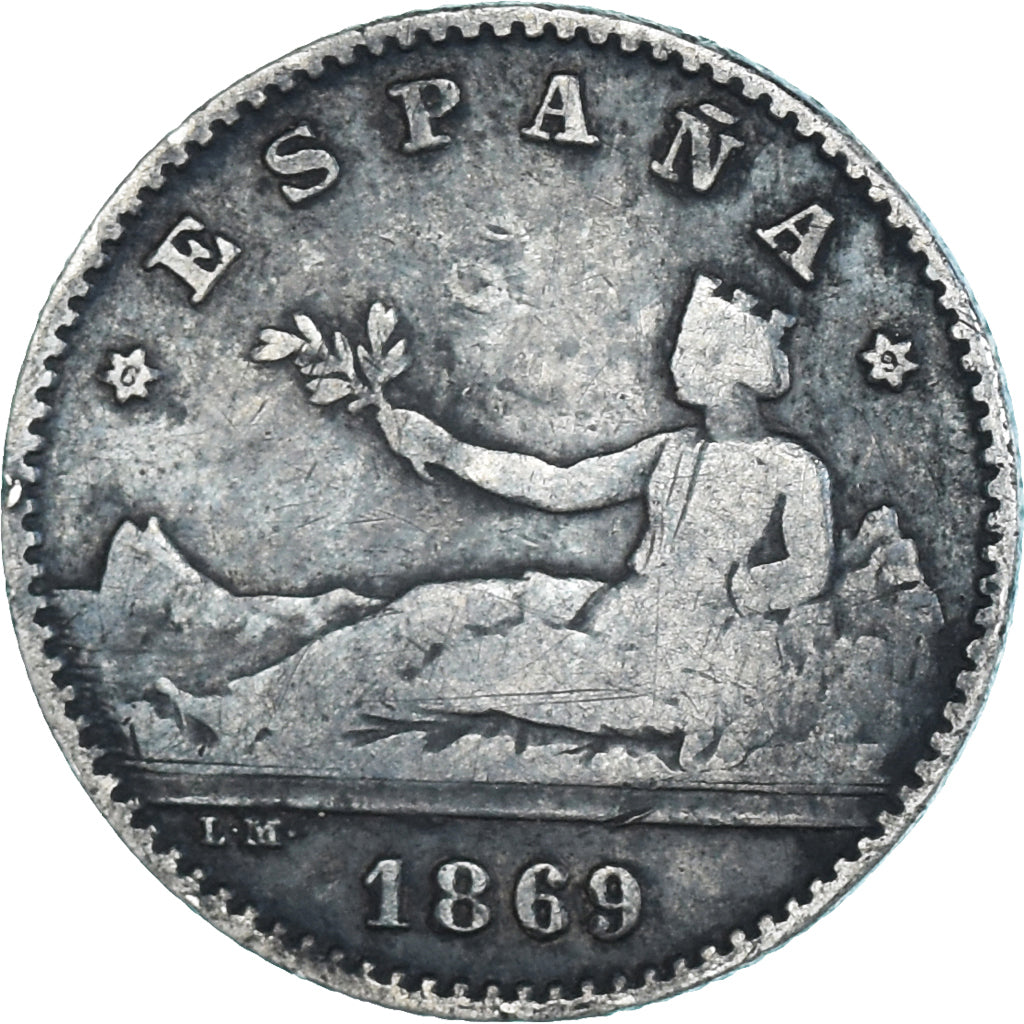 Coin, Spain, Provisional Government, 50 Centimos, 1869, Madrid, VF(30-35)