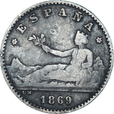 Coin, Spain, Provisional Government, 50 Centimos, 1869, Madrid, VF(30-35)