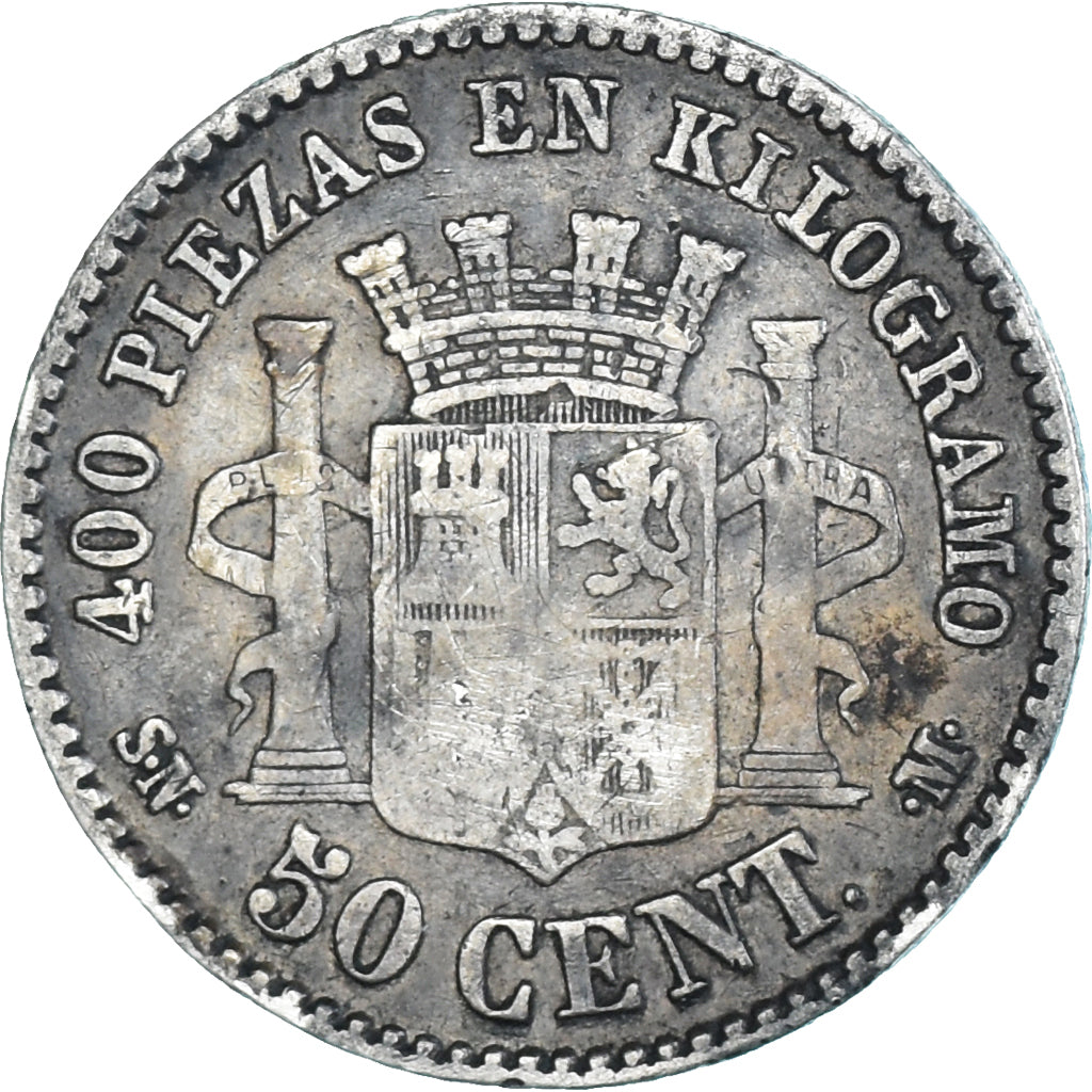 Coin, Spain, Provisional Government, 50 Centimos, 1869, Madrid, VF(30-35)