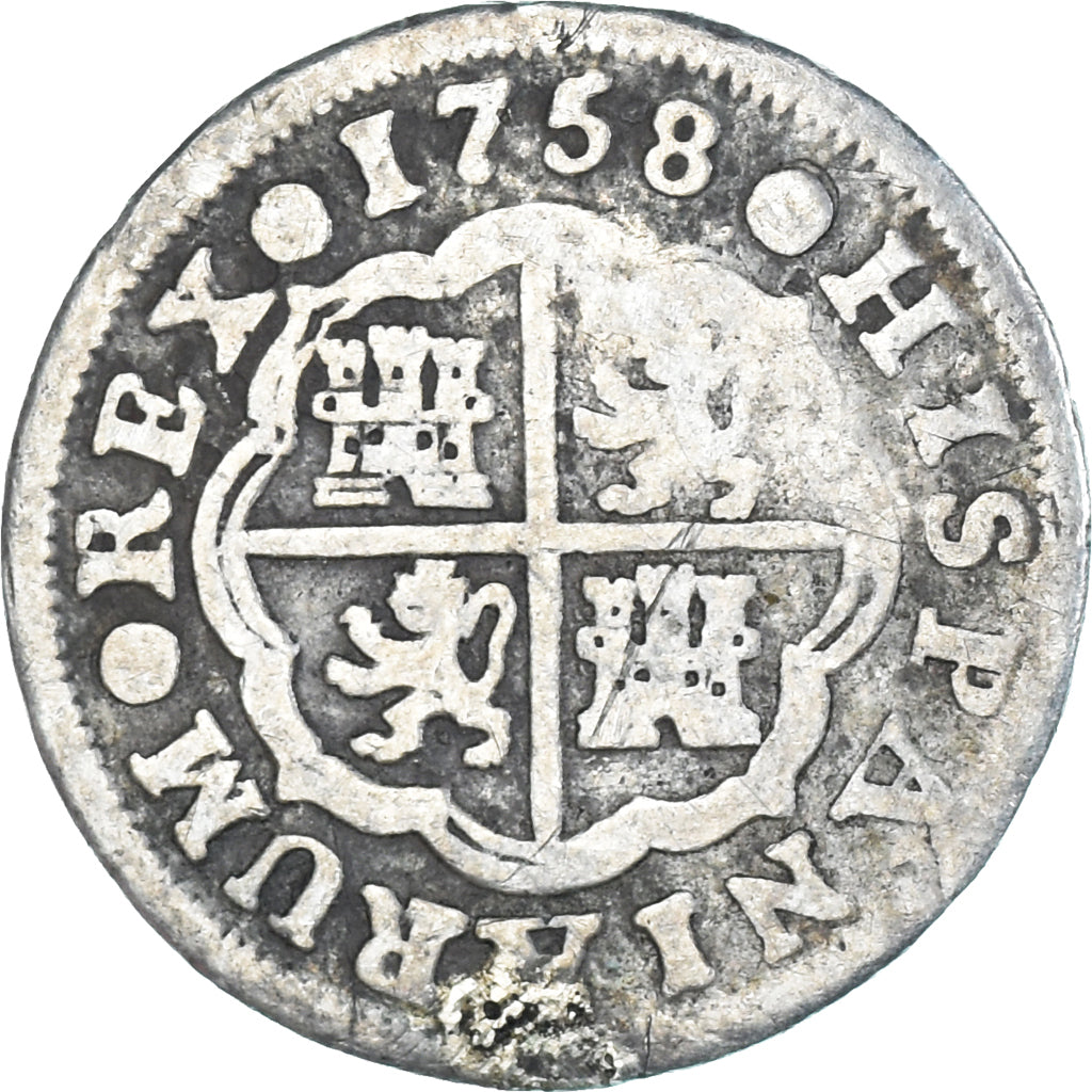 Coin, Spain, Ferdinand VI, Real, 1758, Madrid, VF(20-25), Silver