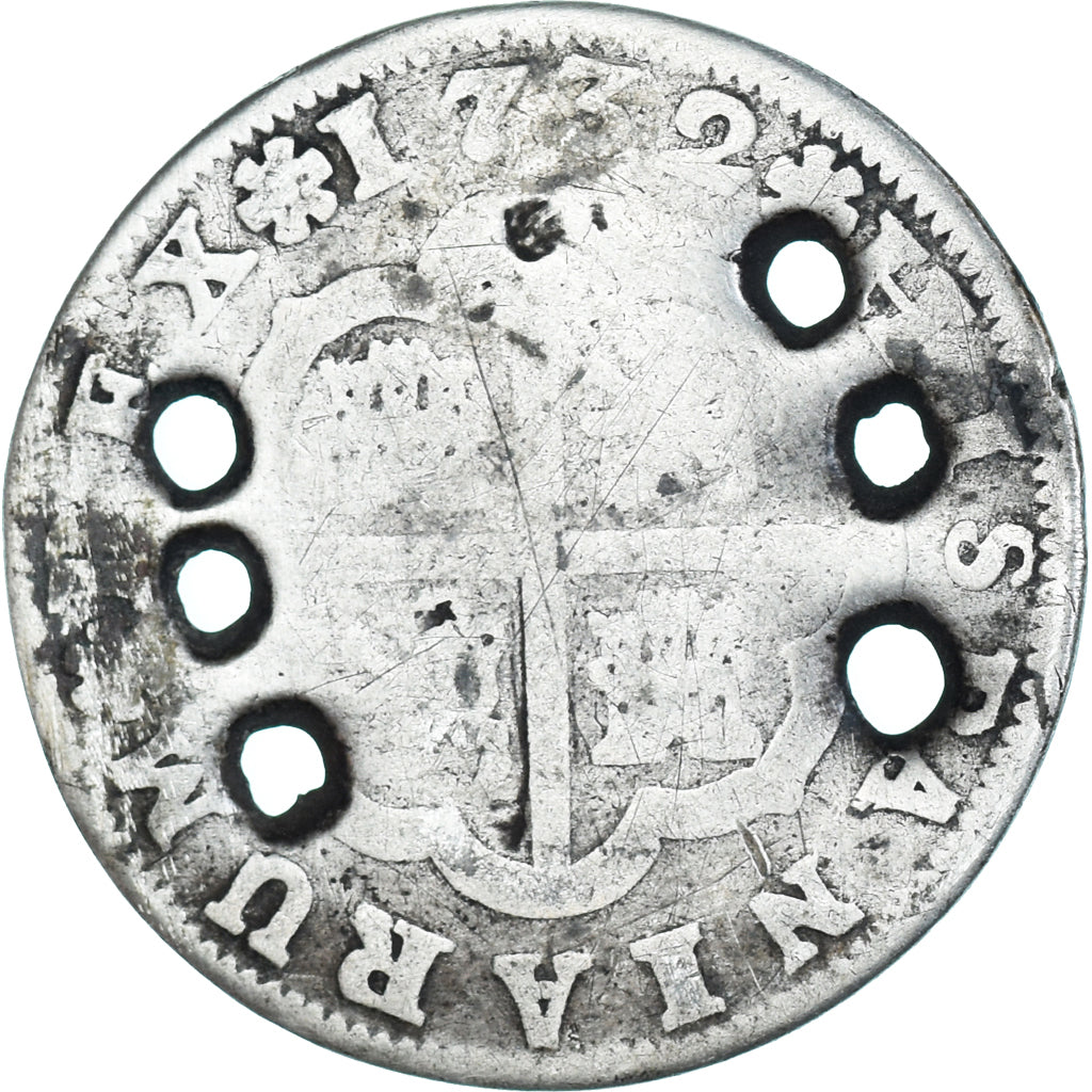 Coin, Spain, Philip V, 2 Reales, 1732, Seville, VG(8-10), Silver, KM:355