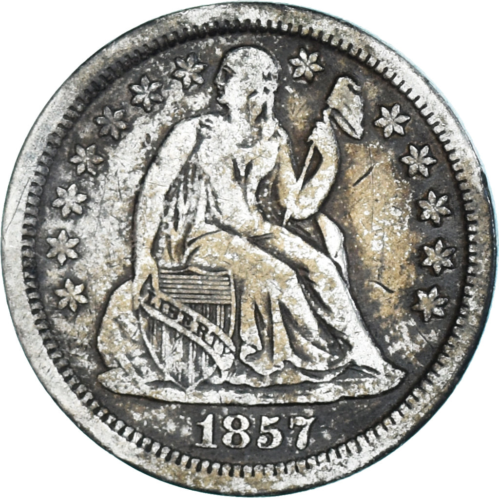 Moneta, USA, Seated Liberty Dime, Dime, 1857, U.S. Mint, Philadelphia