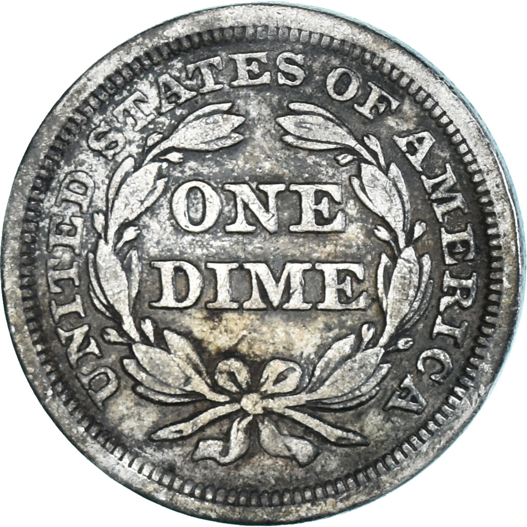 Moneta, USA, Seated Liberty Dime, Dime, 1857, U.S. Mint, Philadelphia