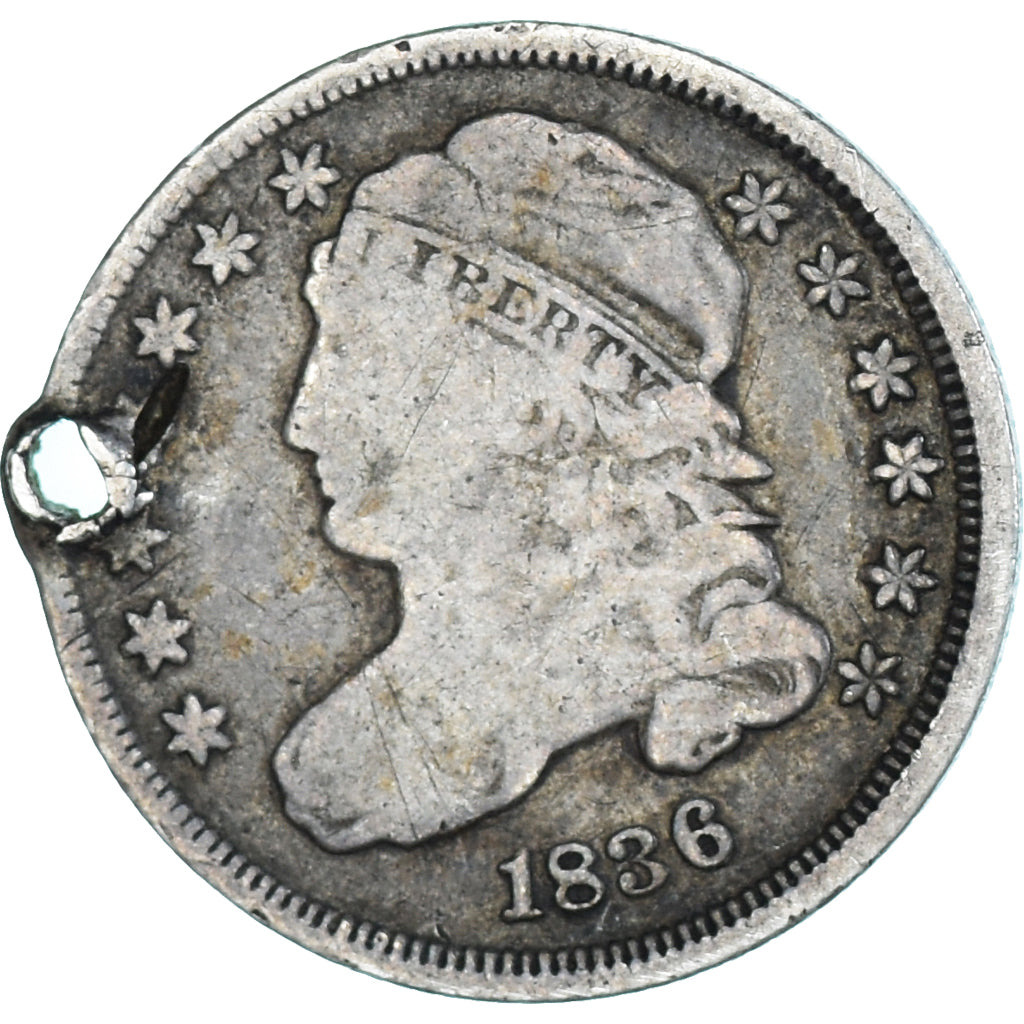 Coin, United States, Capped Bust, Dime, 1836, U.S. Mint, VF(20-25), Silver