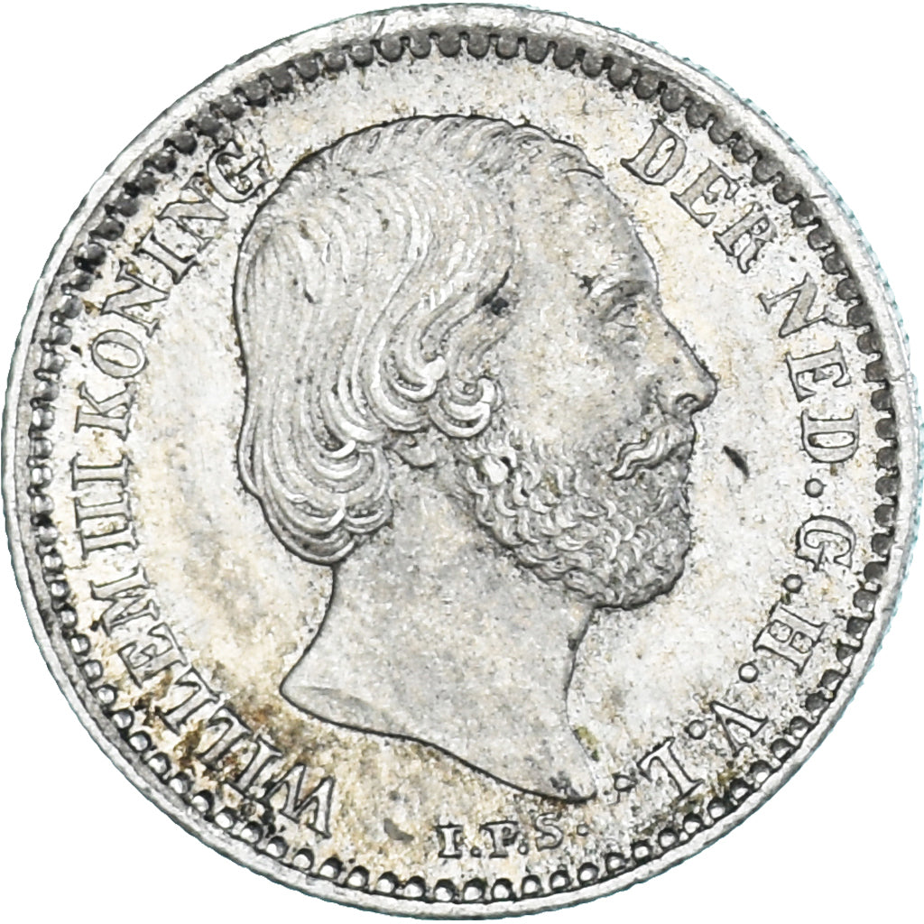 Coin, Netherlands, William III, 10 Cents, 1884, AU(55-58), Silver, KM:80