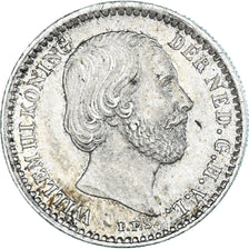 Coin, Netherlands, William III, 10 Cents, 1884, AU(55-58), Silver, KM:80
