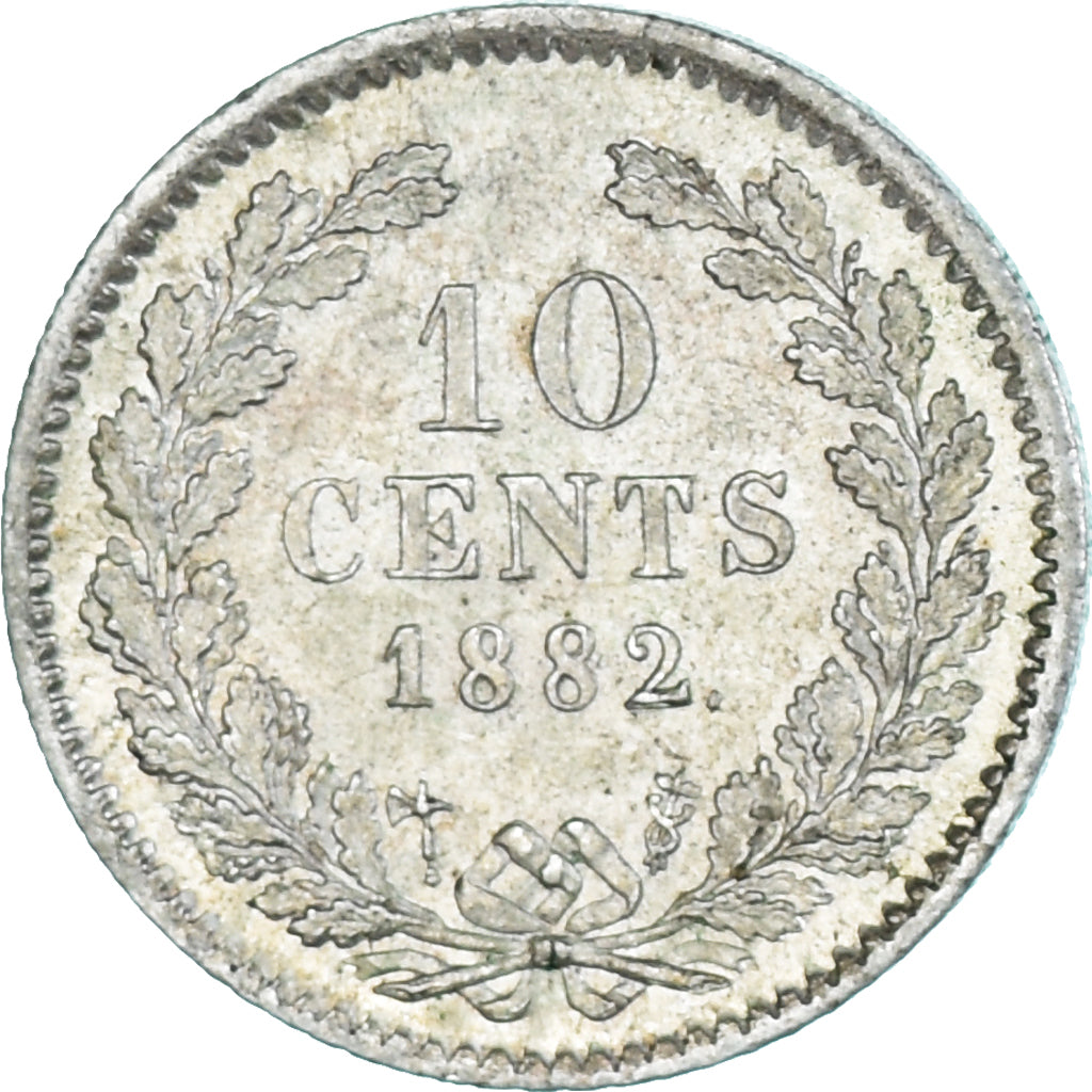 Coin, Netherlands, William III, 10 Cents, 1882, AU(50-53), Silver, KM:80