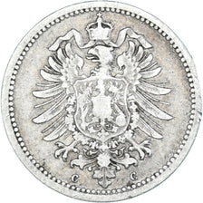 Coin, GERMANY - EMPIRE, 20 Pfennig, 1875, Karlsruhe, VF(30-35), Silver