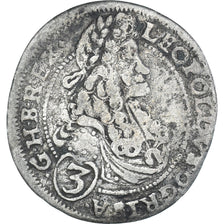 Monnaie, Hongrie, Leopold I, 3 Krajczar, Groschen, 1697, Bratislava, TB, Billon